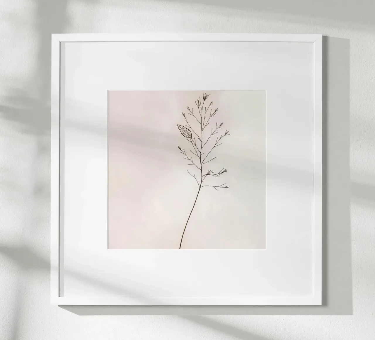 Single minimal botanical branch, displaying a leaf hahnemühle by DesignDoodle