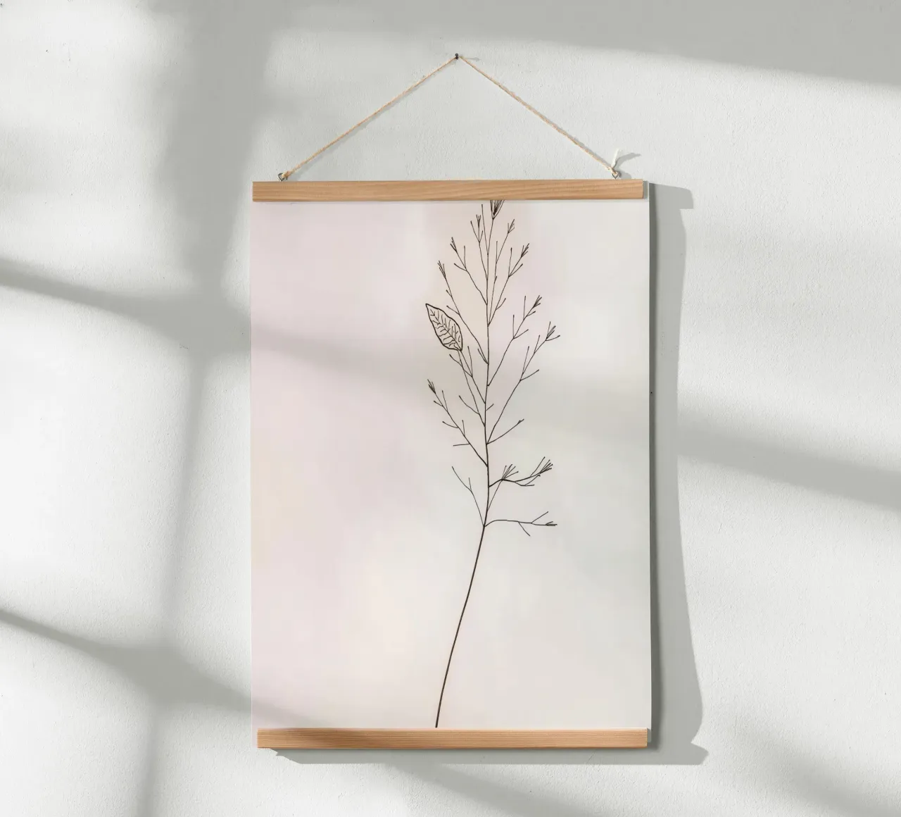 Single minimal botanical branch, displaying a leaf hahnemühle by DesignDoodle