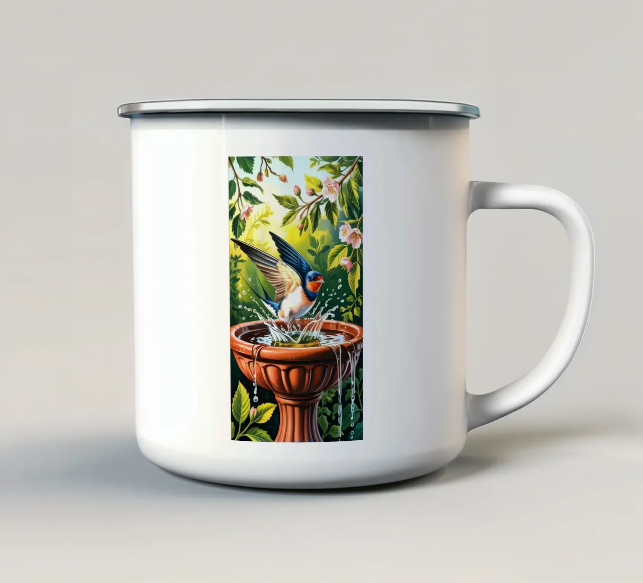 Flower Bird tazza in smalto da Jeff Studio