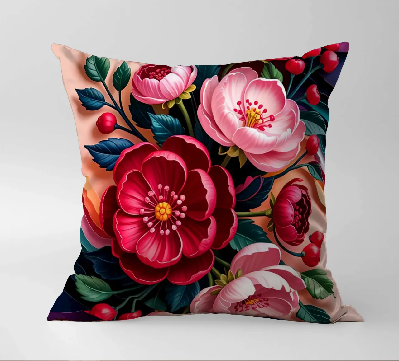 Red Flower cuscino da Jeff Studio