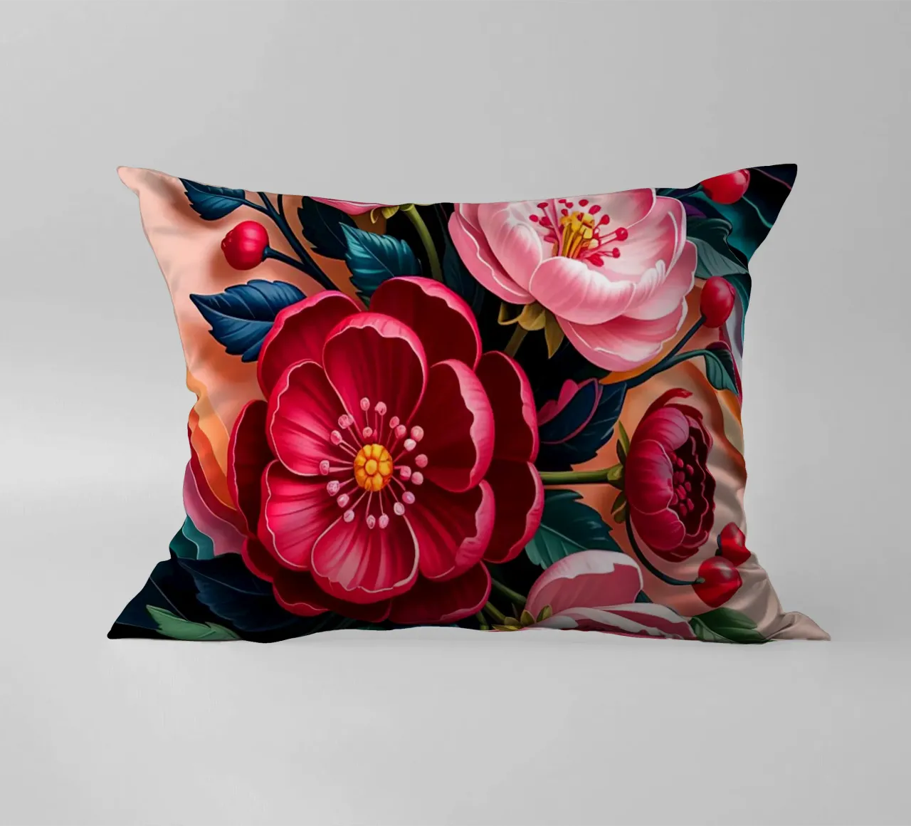 Red Flower cuscino da Jeff Studio