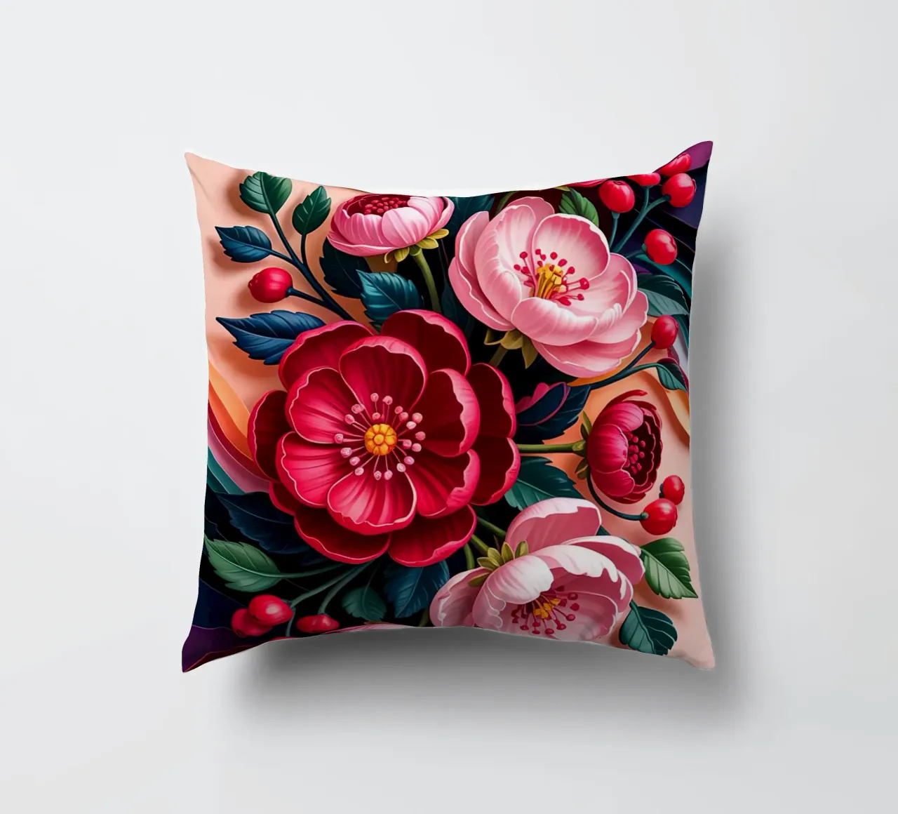 Red Flower cuscino da Jeff Studio