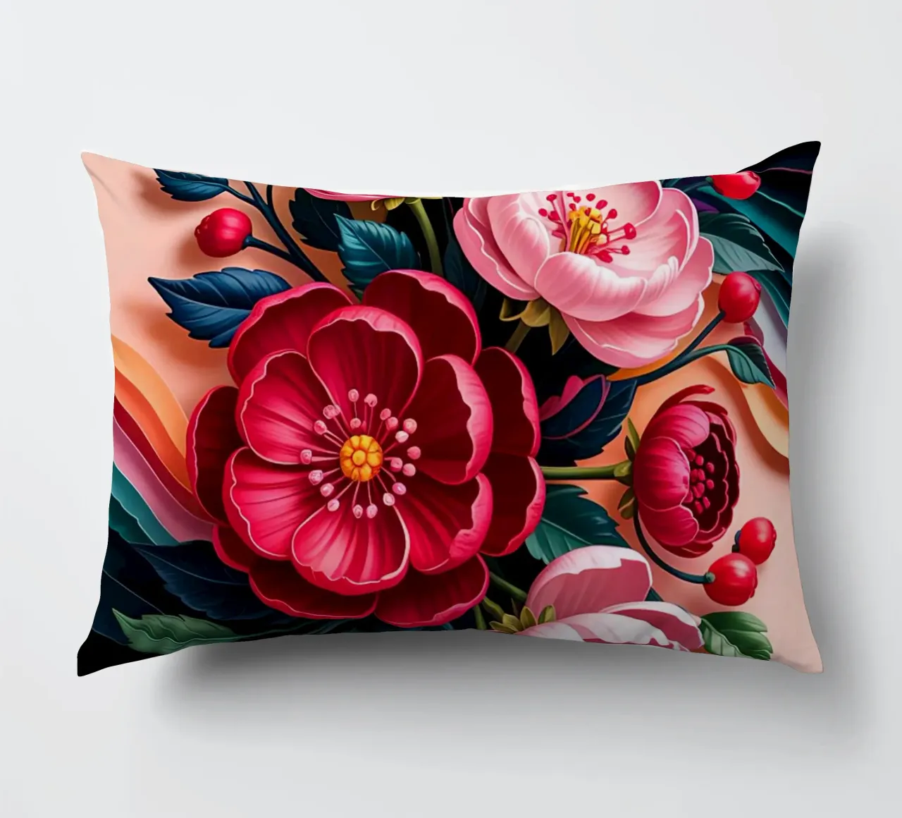 Red Flower cuscino da Jeff Studio