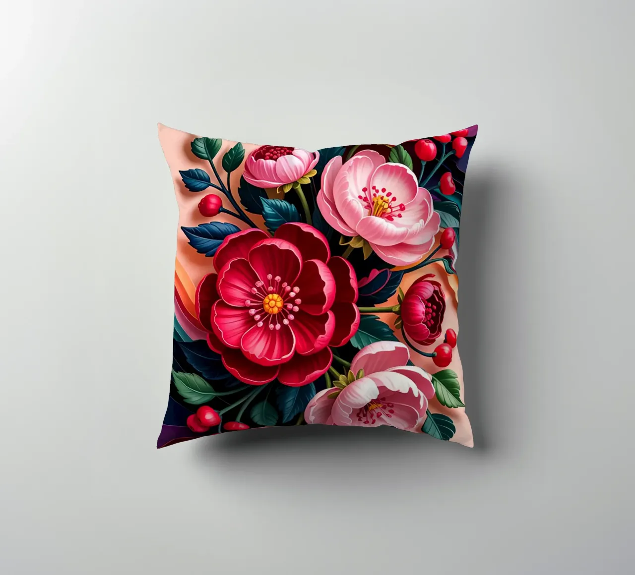 Red Flower cuscino da Jeff Studio