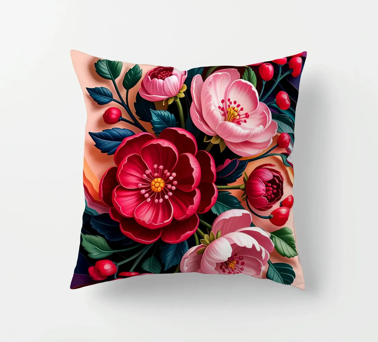 Red Flower cuscino da Jeff Studio
