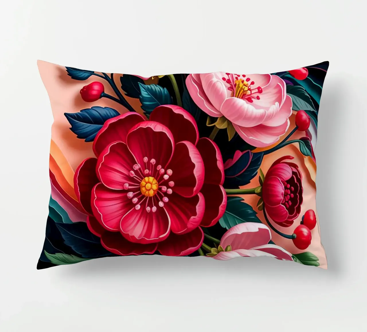 Red Flower cuscino da Jeff Studio