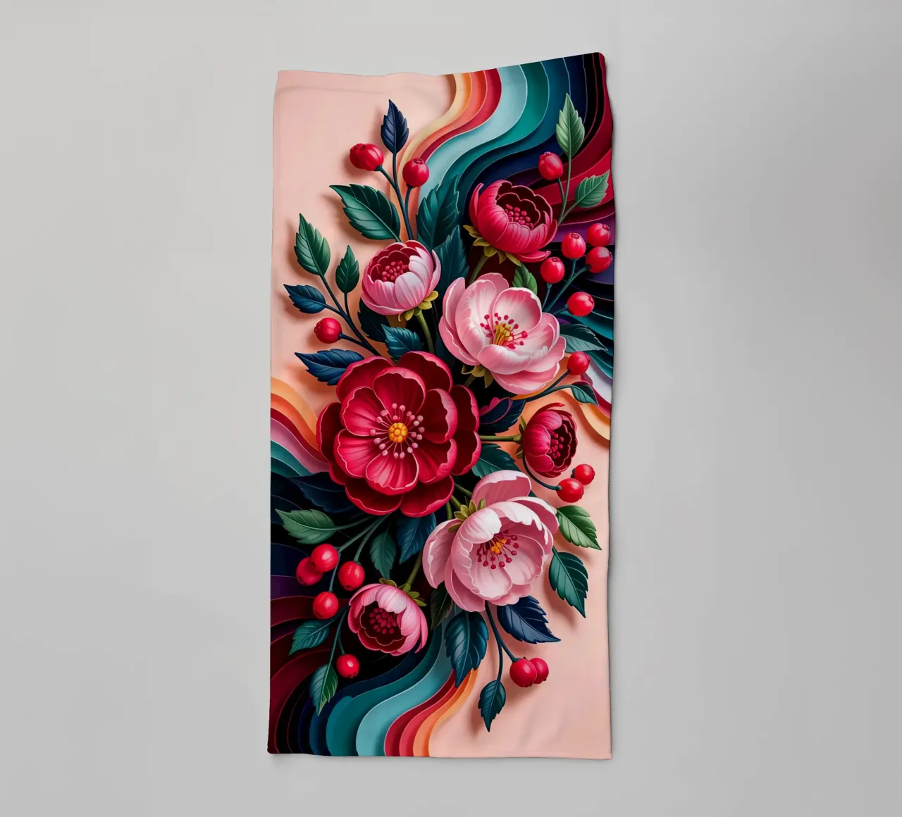 Red Flower asciugamano da bagno da Jeff Studio