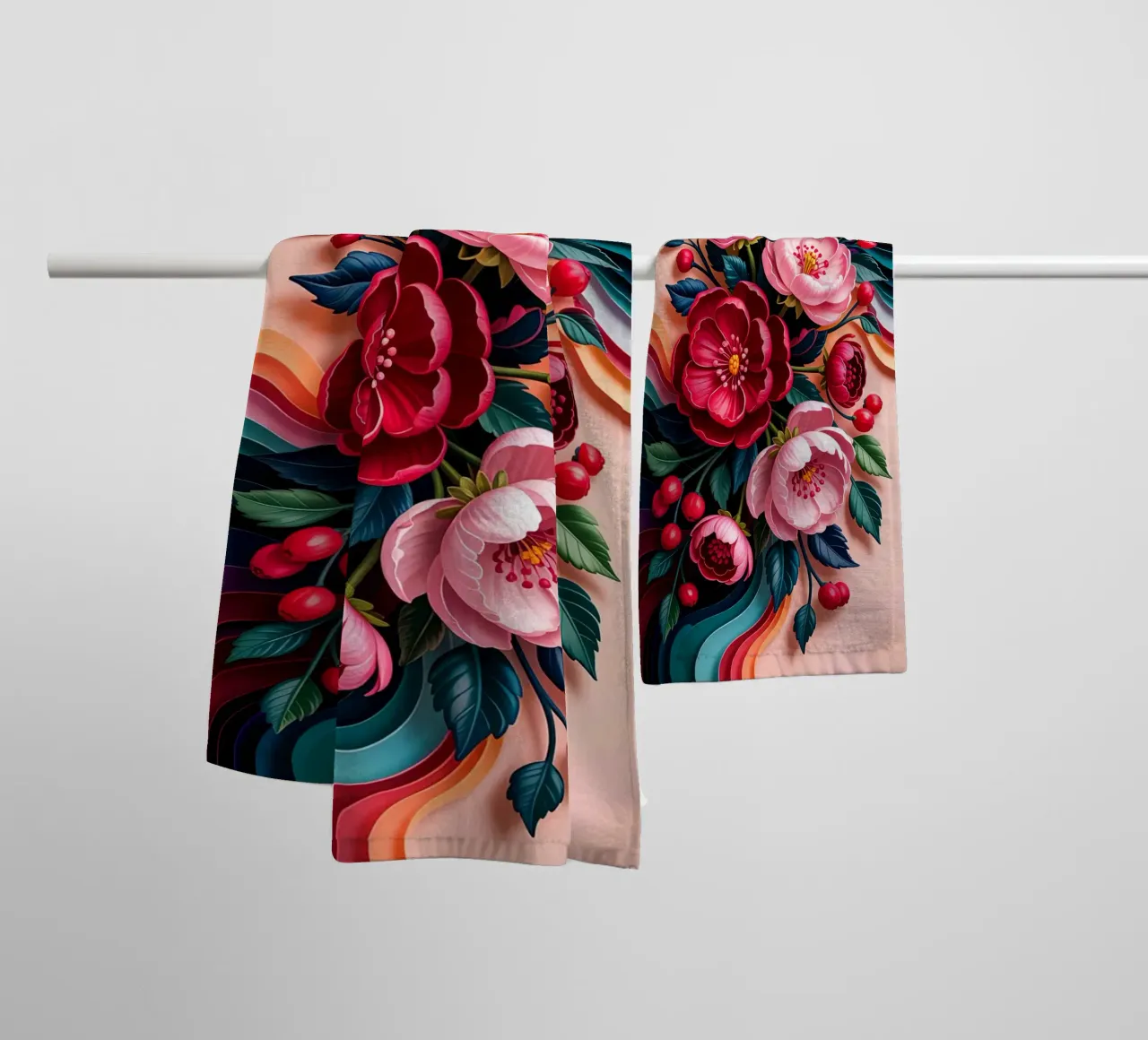 Red Flower asciugamano da bagno da Jeff Studio