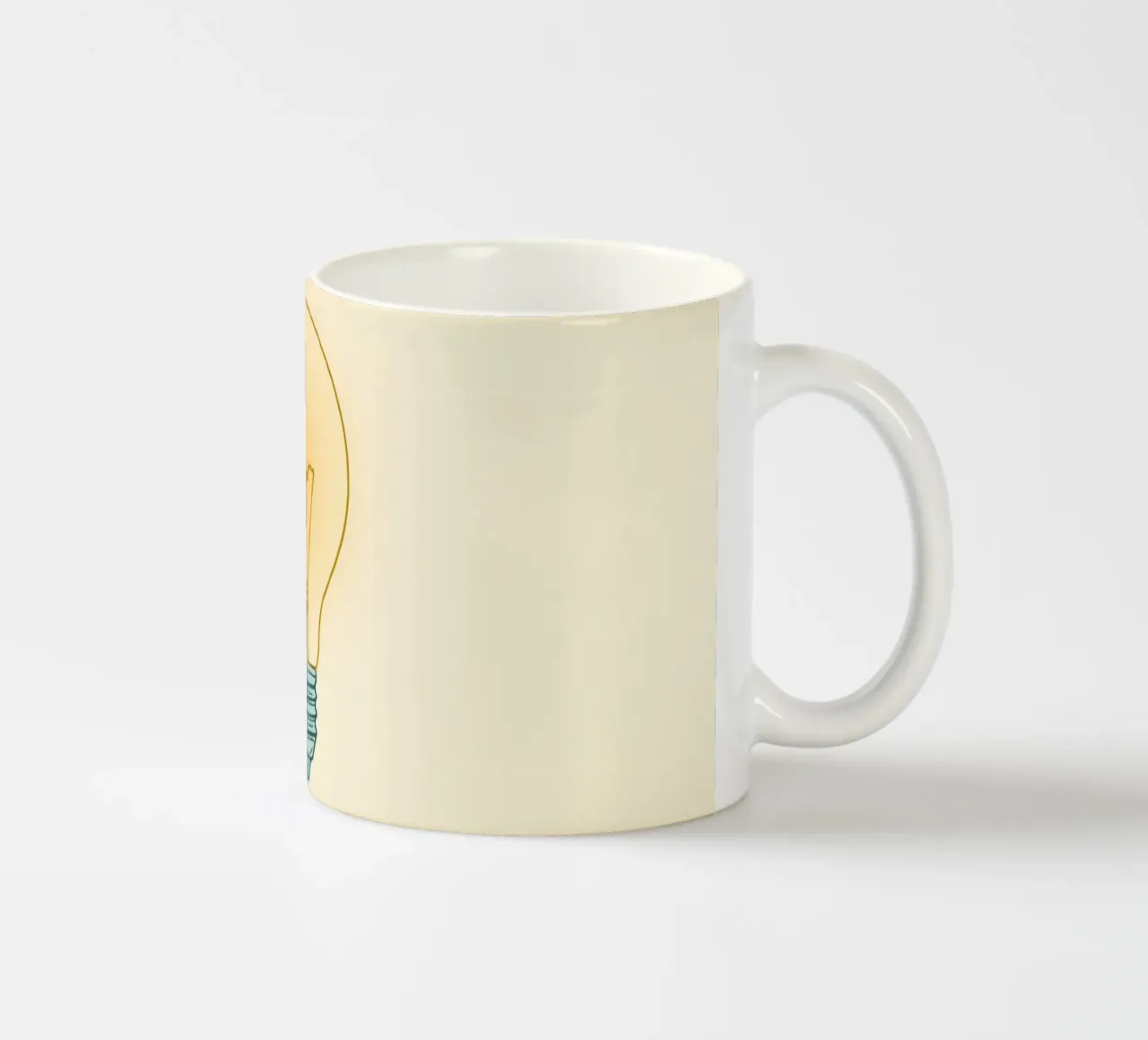 L'illustrazione di una lampadina illumina un'idea luminosa tazza in ceramica da DesignDoodle
