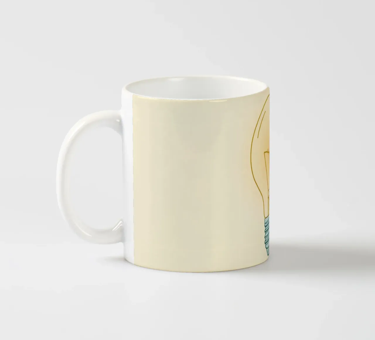 L'illustrazione di una lampadina illumina un'idea luminosa tazza in ceramica da DesignDoodle
