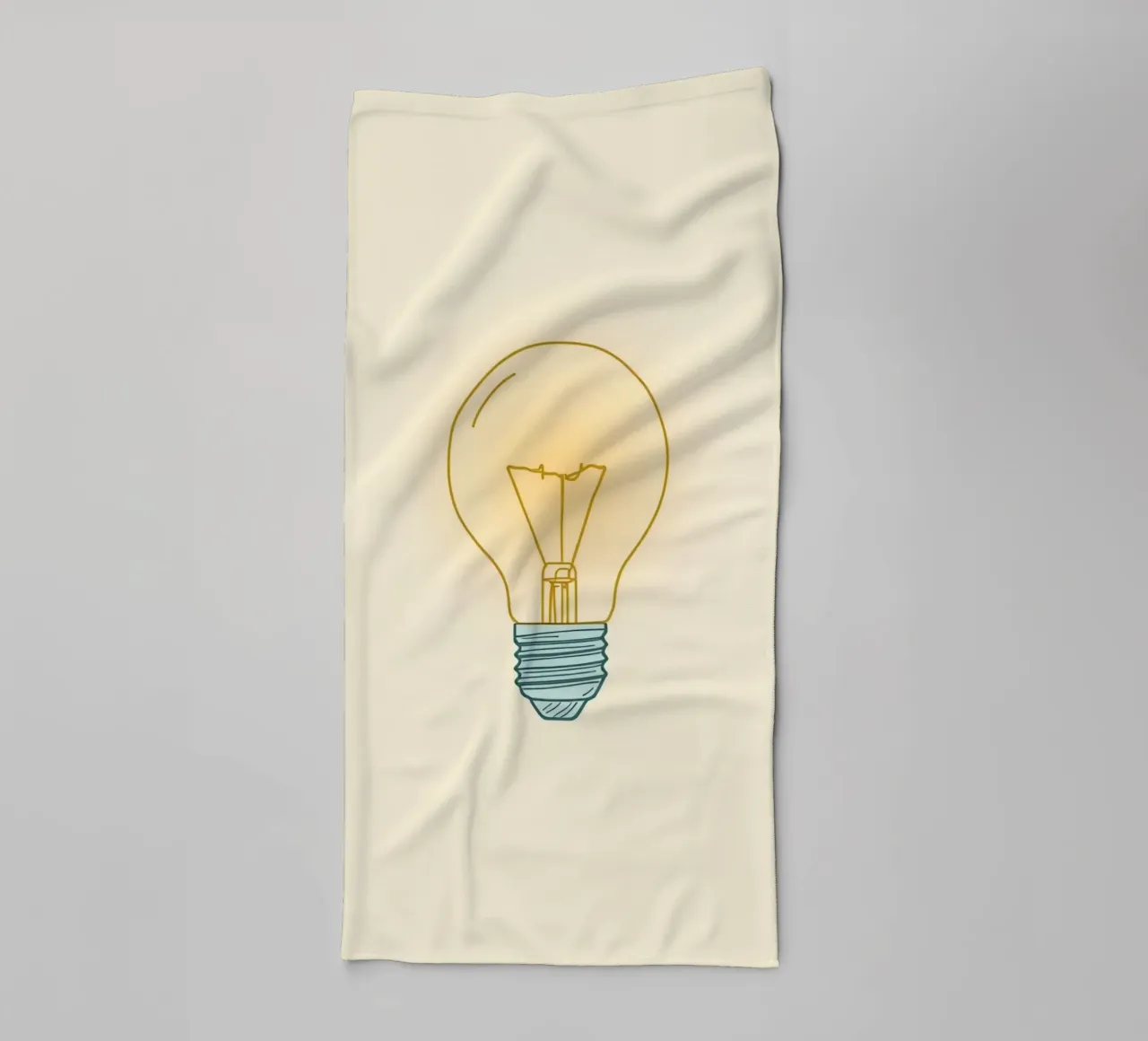 L'illustrazione di una lampadina illumina un'idea luminosa asciugamano da bagno da DesignDoodle