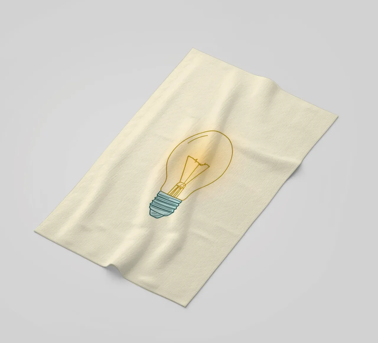 L'illustrazione di una lampadina illumina un'idea luminosa telo mare da DesignDoodle