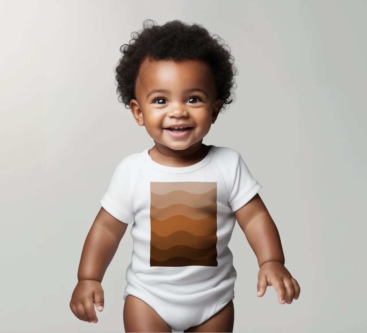 Brown gradient design body neonato maniche corte da baobabprintstore