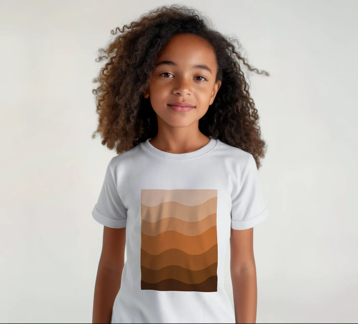 Brown gradient design t-shirt bambini da baobabprintstore