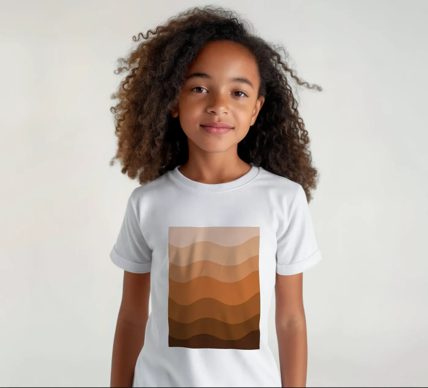Brown gradient design t-shirt bambini da baobabprintstore