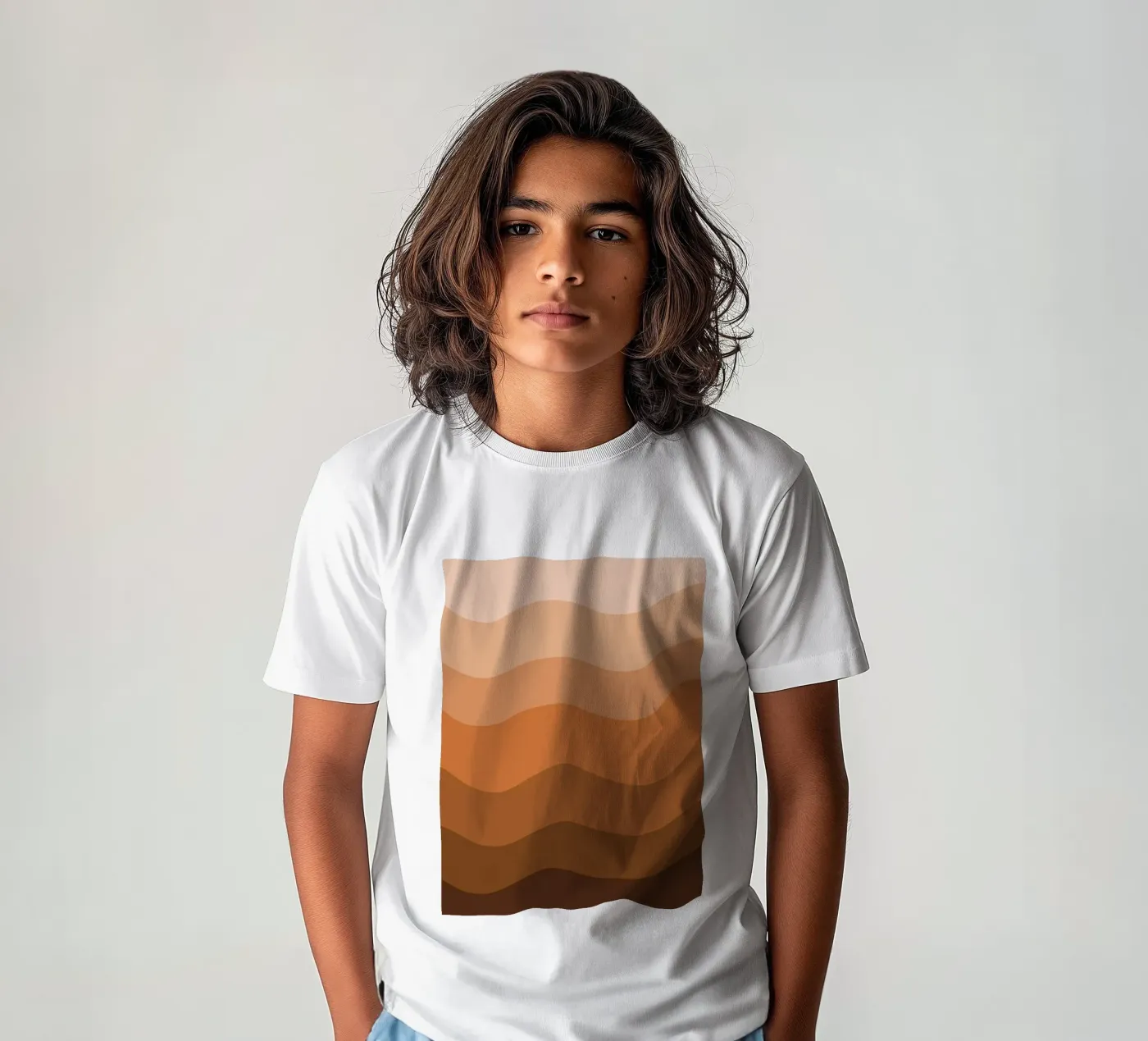 Brown gradient design t-shirt bambini da baobabprintstore