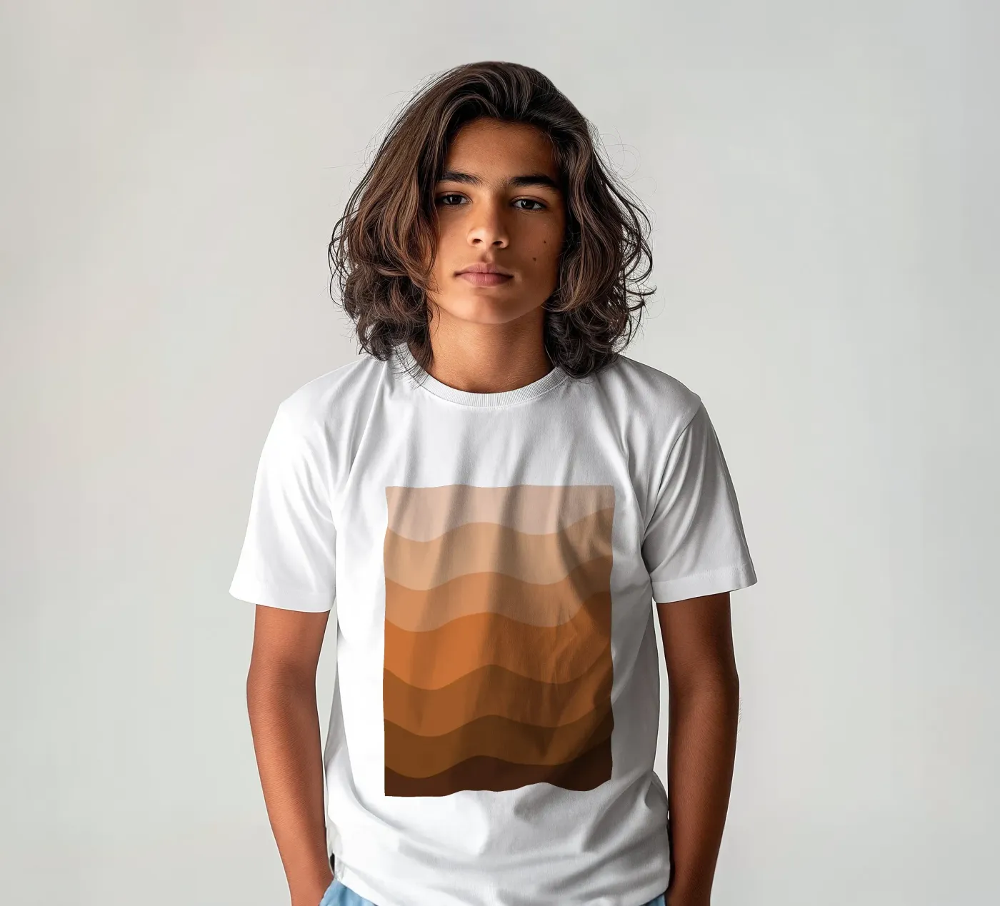 Brown gradient design t-shirt bambini da baobabprintstore