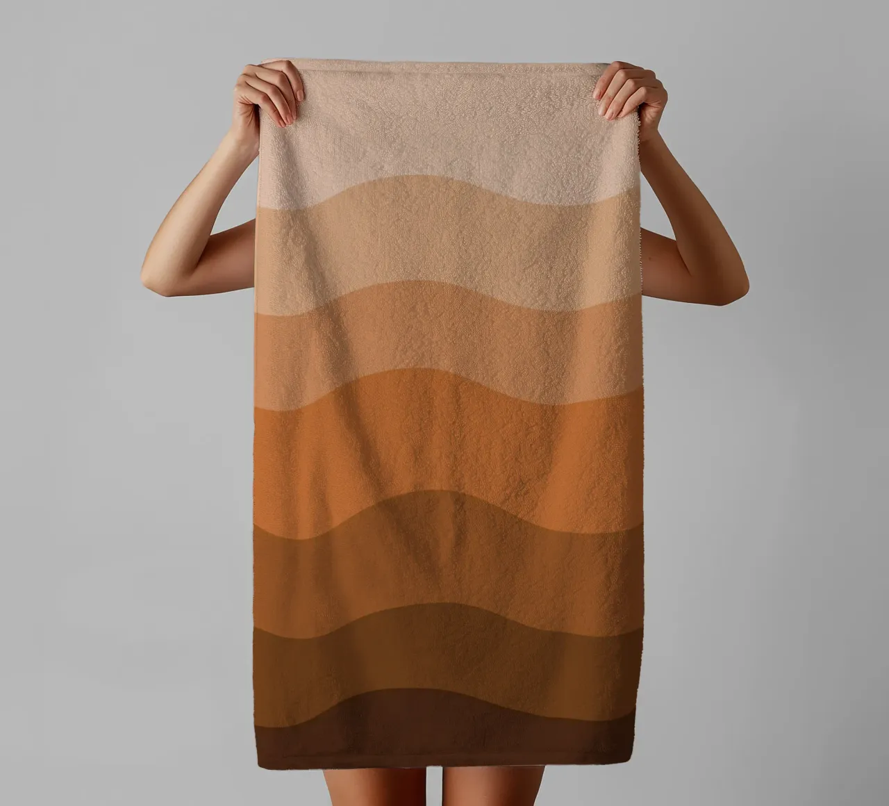 Brown gradient design asciugamano da bagno da baobabprintstore