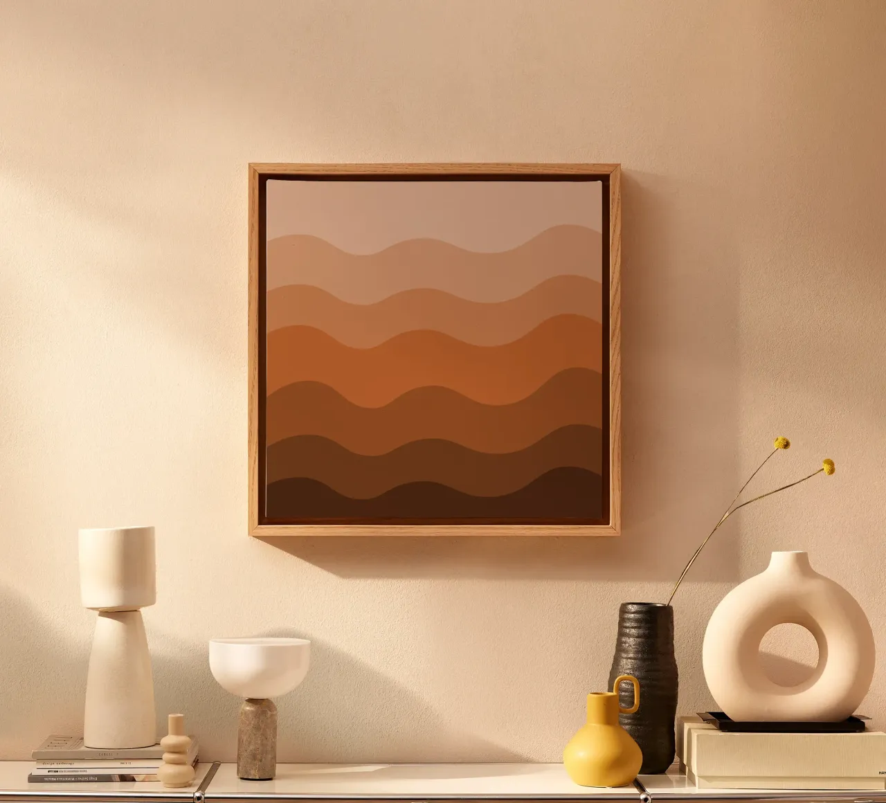 Brown gradient design tela con Cornice a cassetta da baobabprintstore