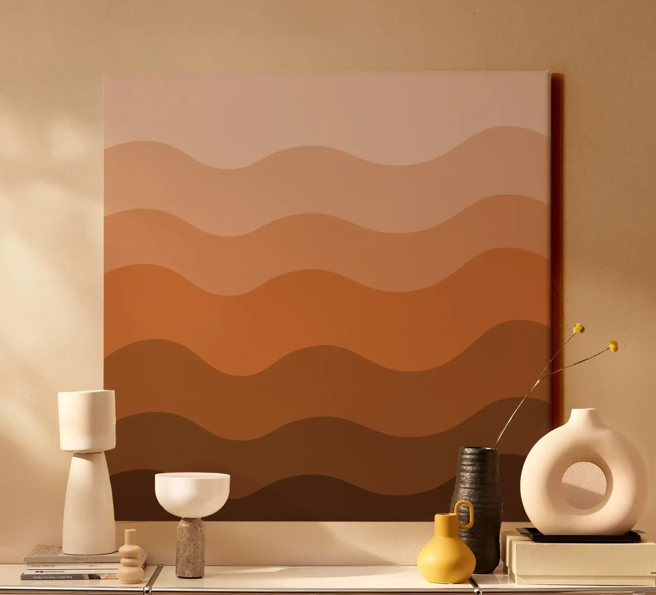 Brown gradient design tela con Cornice a cassetta da baobabprintstore