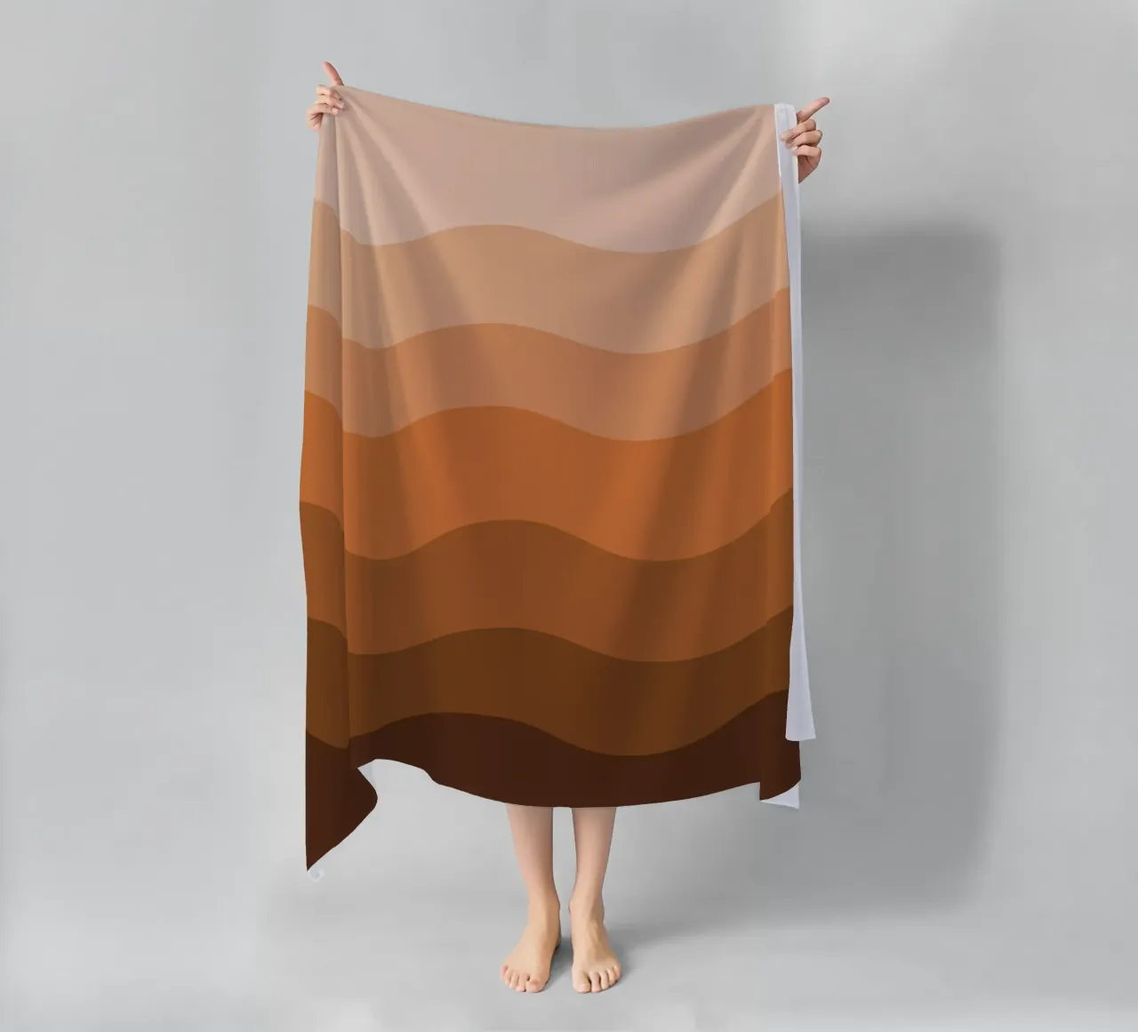 Brown gradient design telo mare da baobabprintstore