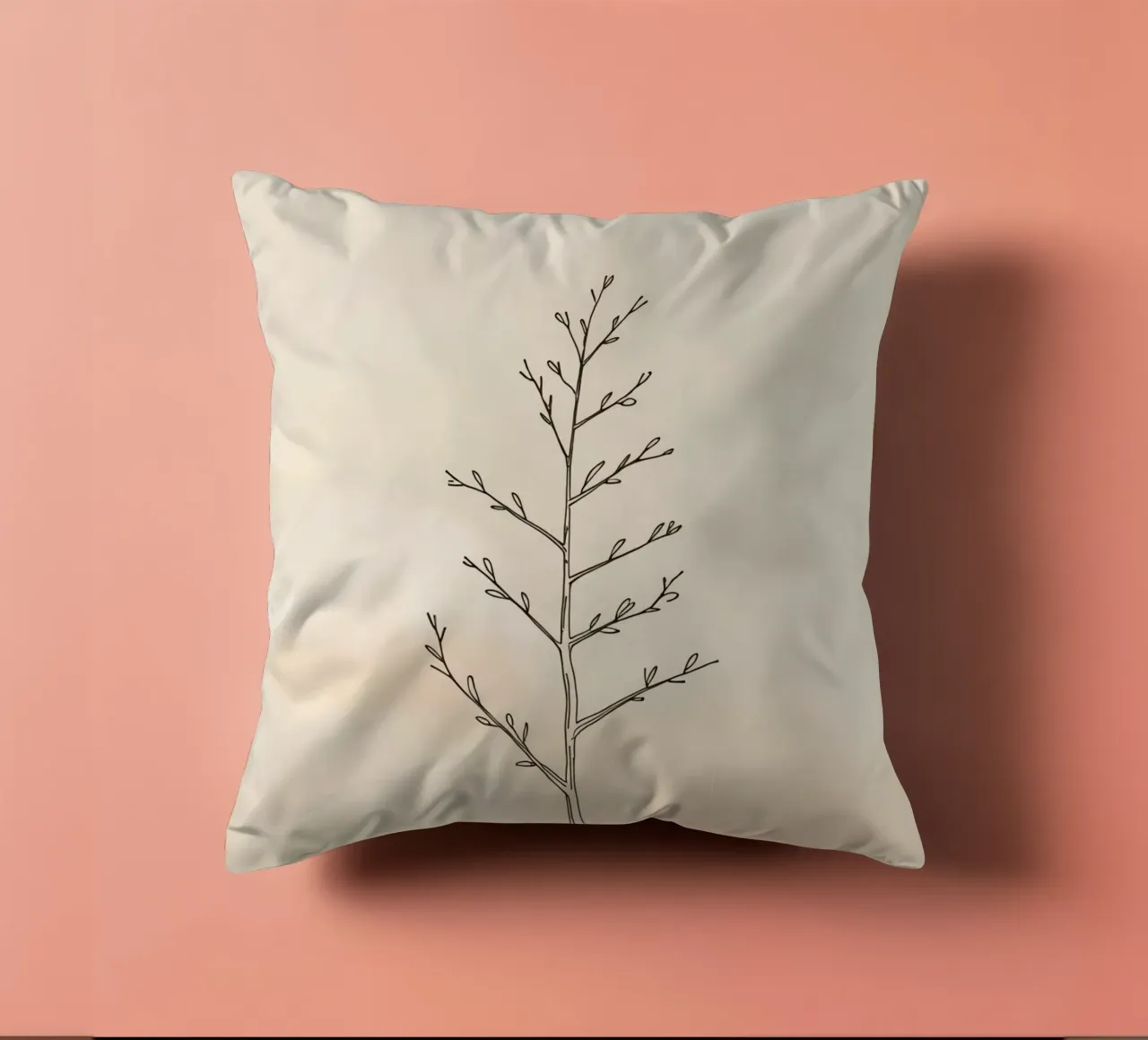 Simple sketched tree against a light background decorative cushion by DesignDoodle