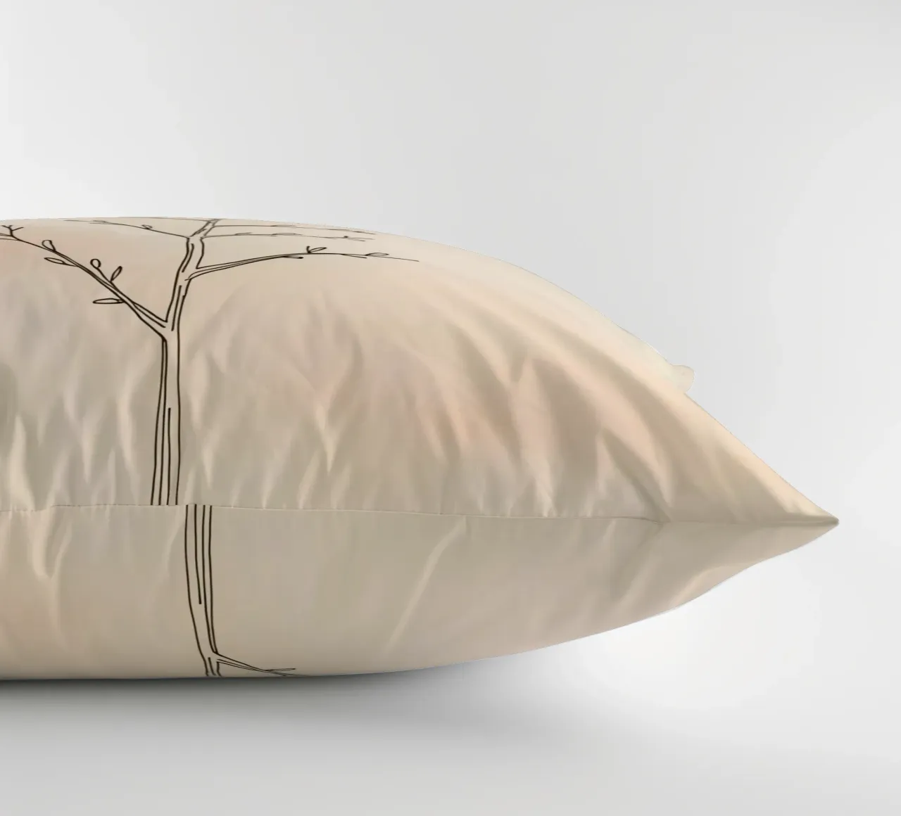 Simple sketched tree against a light background decorative cushion by DesignDoodle