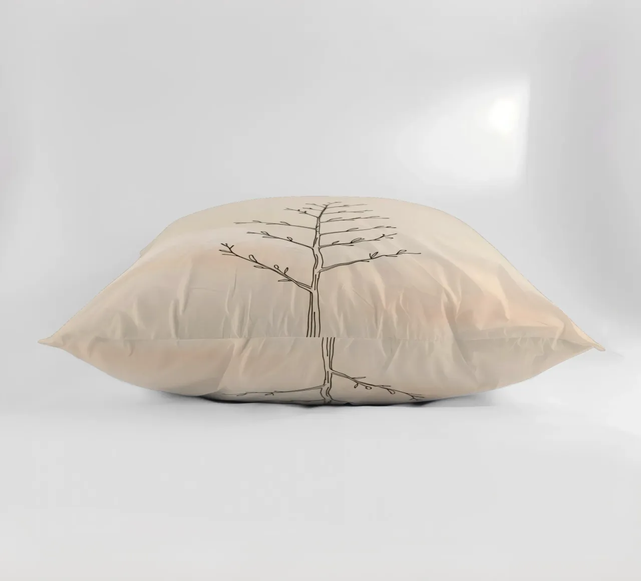 Simple sketched tree against a light background decorative cushion by DesignDoodle