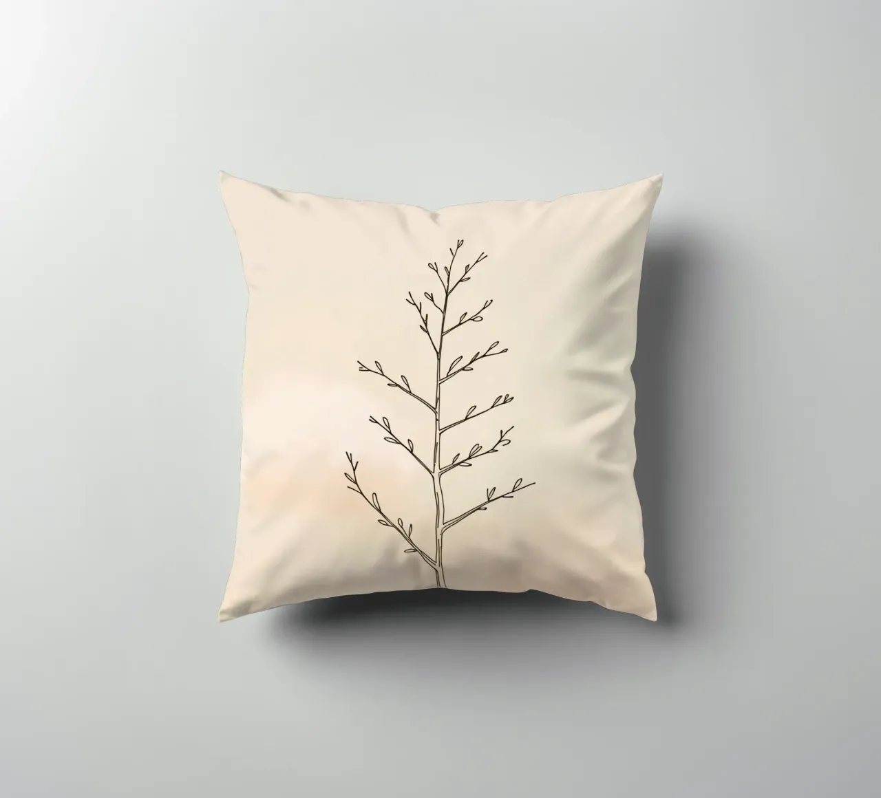 Simple sketched tree against a light background decorative cushion by DesignDoodle