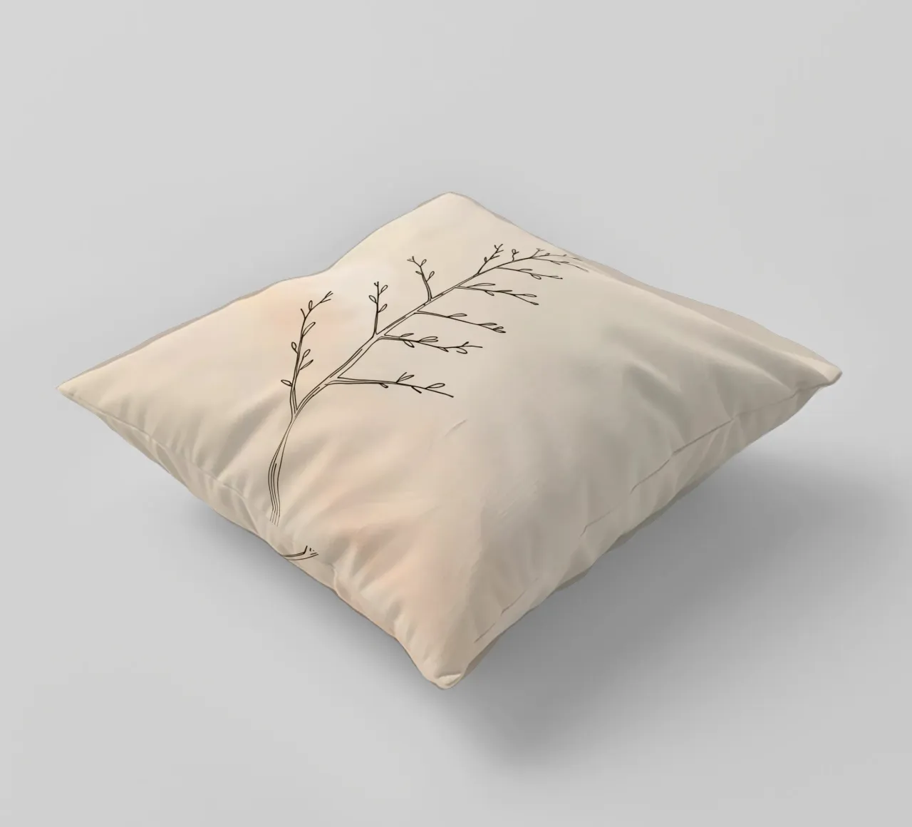 Simple sketched tree against a light background decorative cushion by DesignDoodle