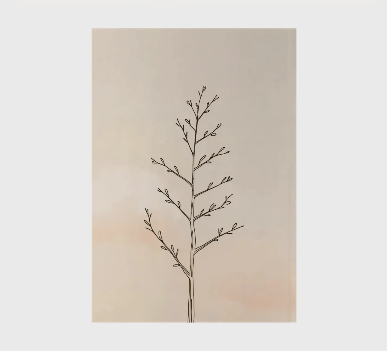 Simple sketched tree against a light background notebook by DesignDoodle