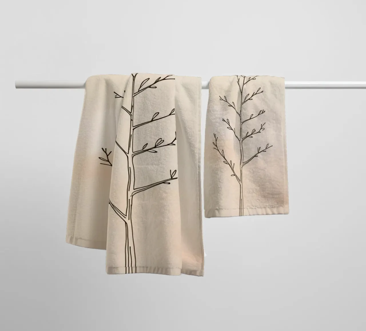 Simple sketched tree against a light background towel by DesignDoodle