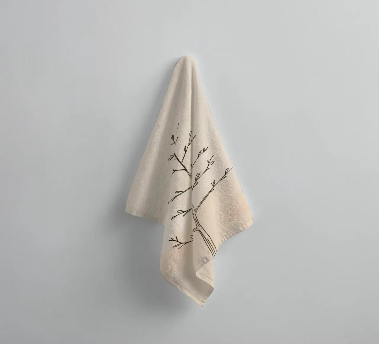 Simple sketched tree against a light background towel by DesignDoodle