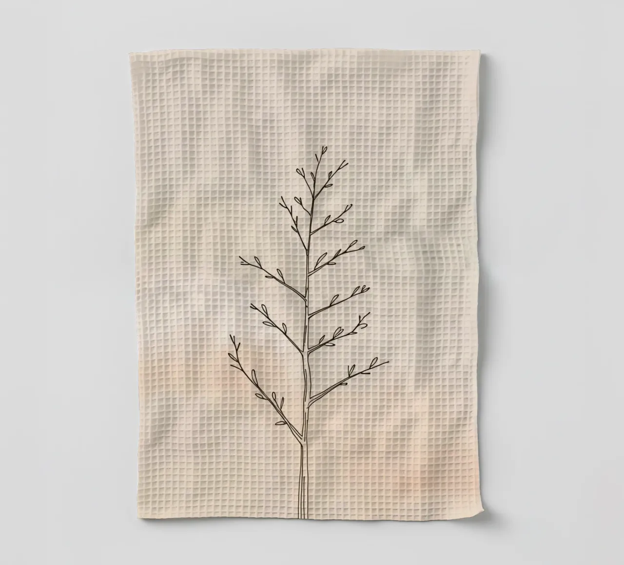 Simple sketched tree against a light background tea towel by DesignDoodle