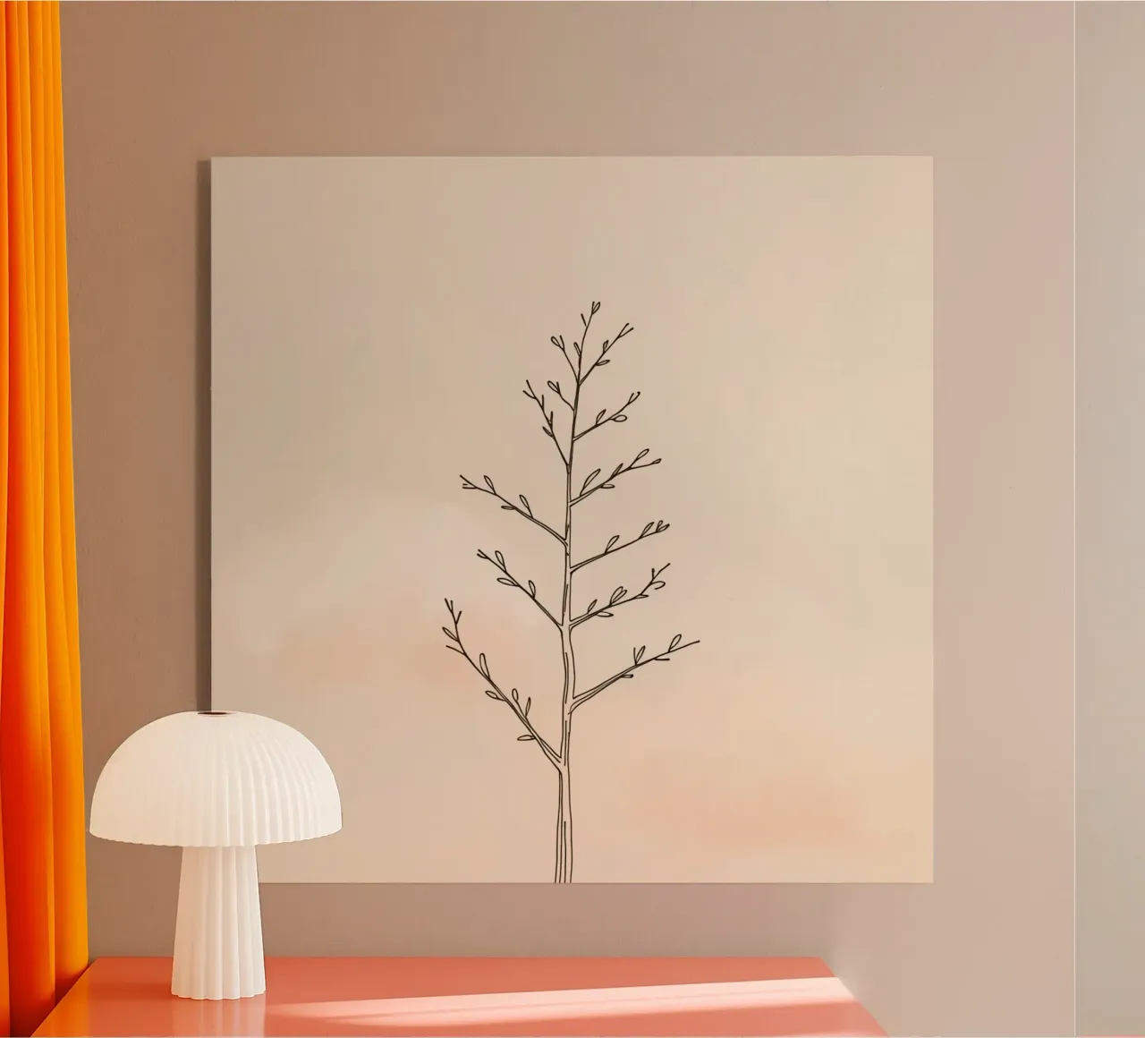 Semplice albero abbozzato su uno sfondo chiaro plexiglass da DesignDoodle