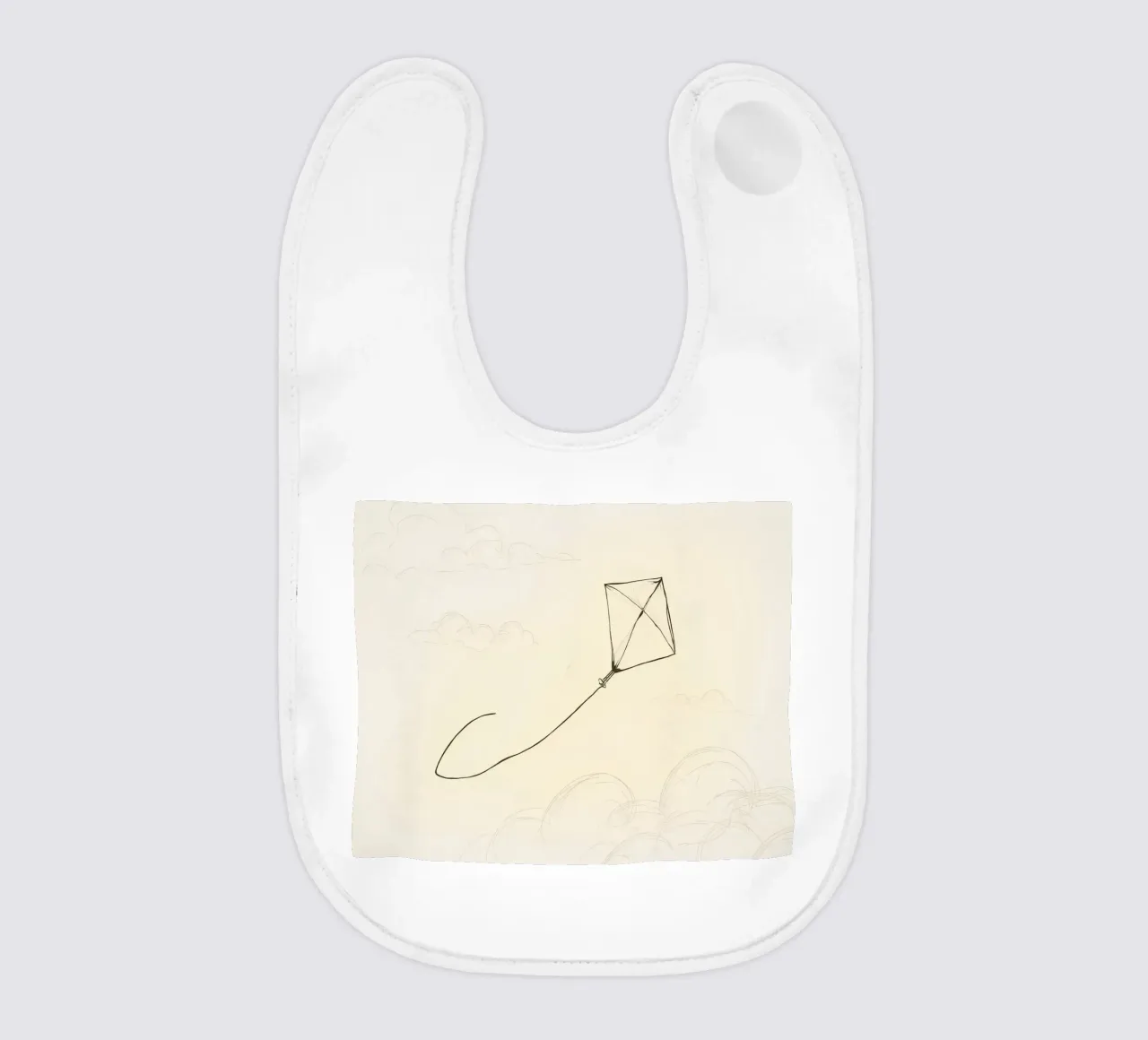 L'aquilone vola in alto con le nuvole abbozzate bavaglino da DesignDoodle