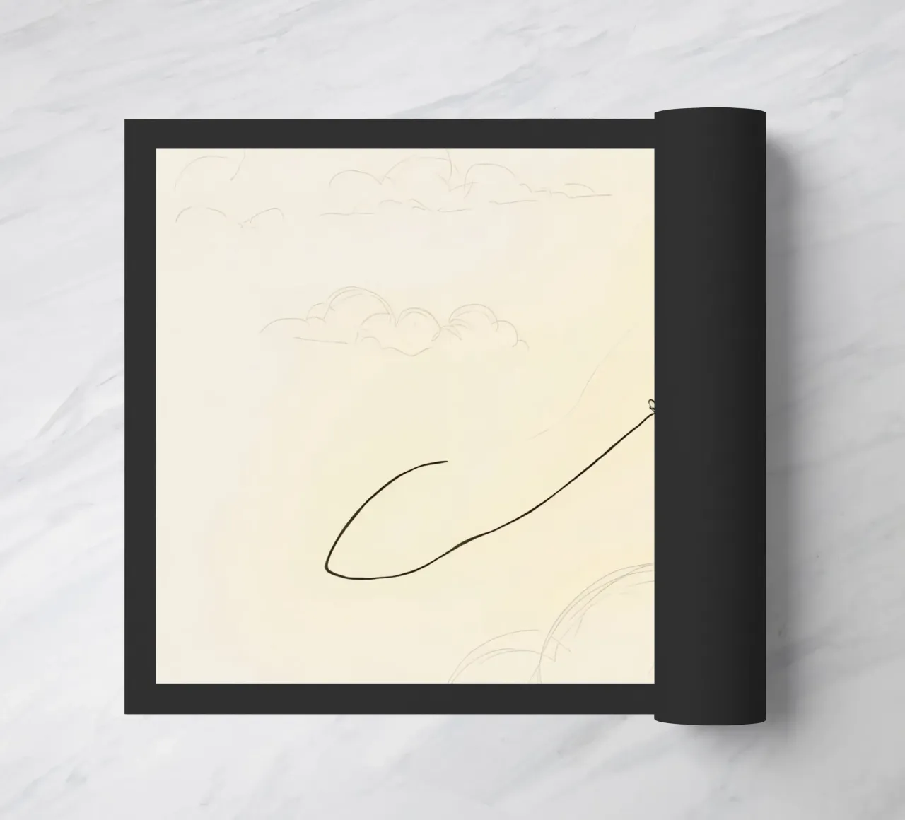 L'aquilone vola in alto con le nuvole abbozzate zerbino da DesignDoodle