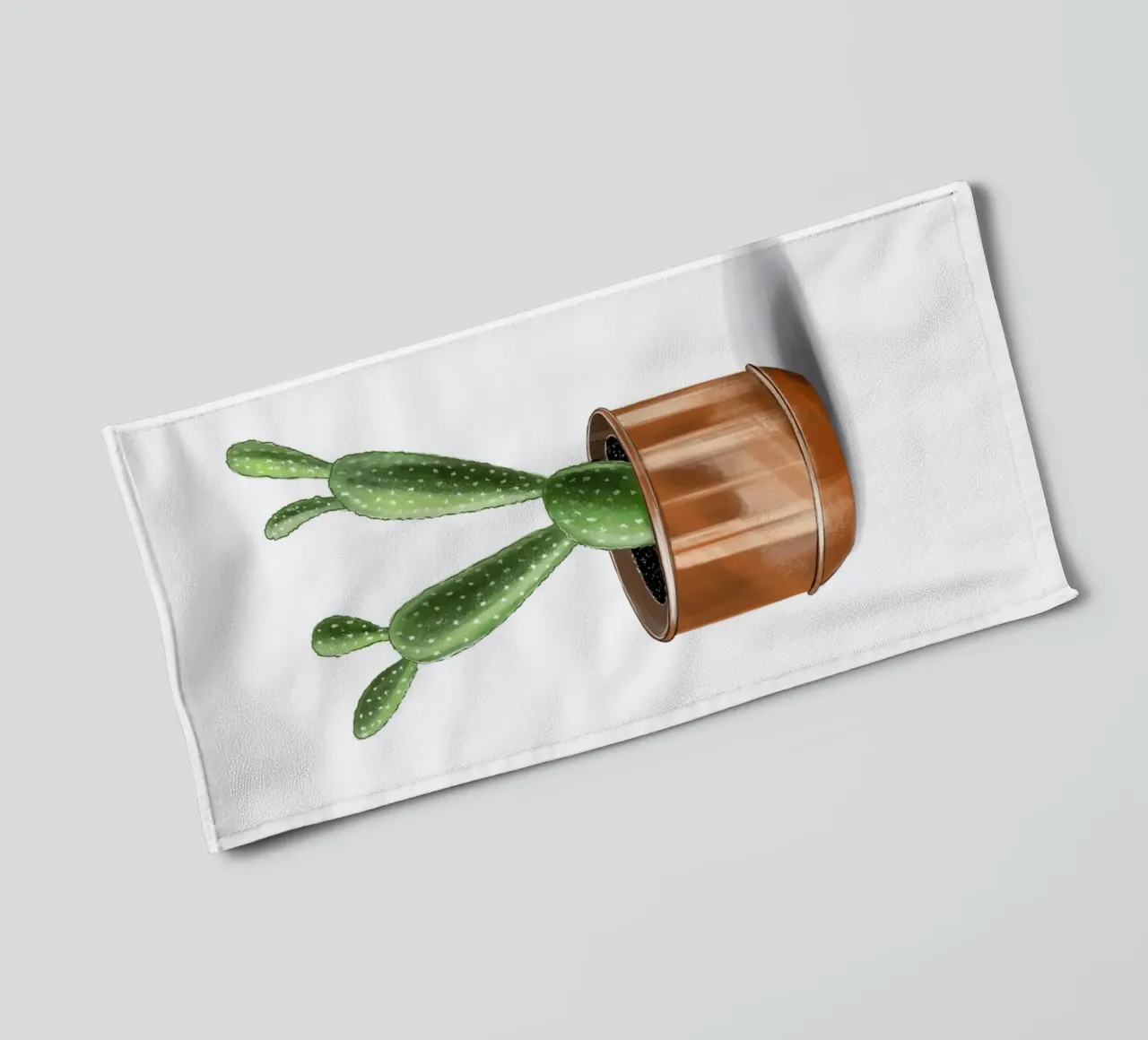 Kaktus im Kupfertopf towel by sketch_visual_studio