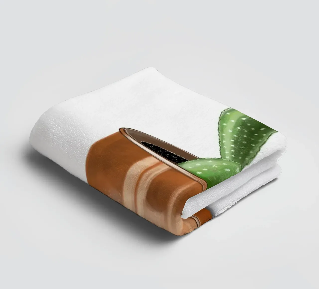 Kaktus im Kupfertopf towel by sketch_visual_studio