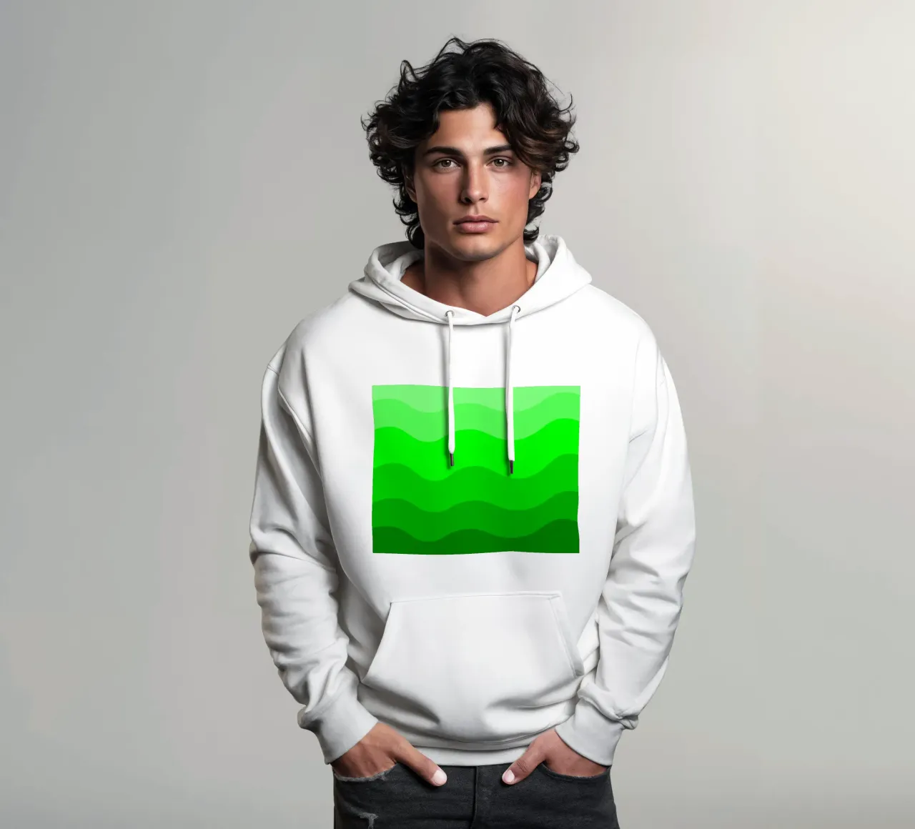 Green gradient design felpa con cappuccio da baobabprintstore