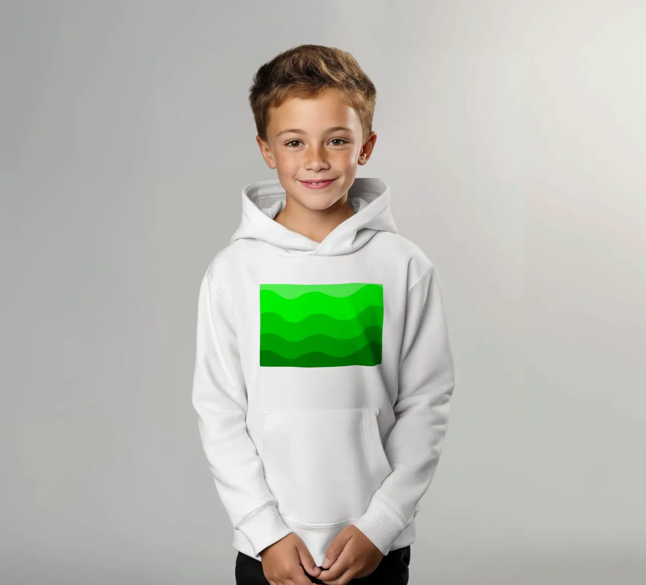 Green gradient design felpa bambino con cappuccio da baobabprintstore