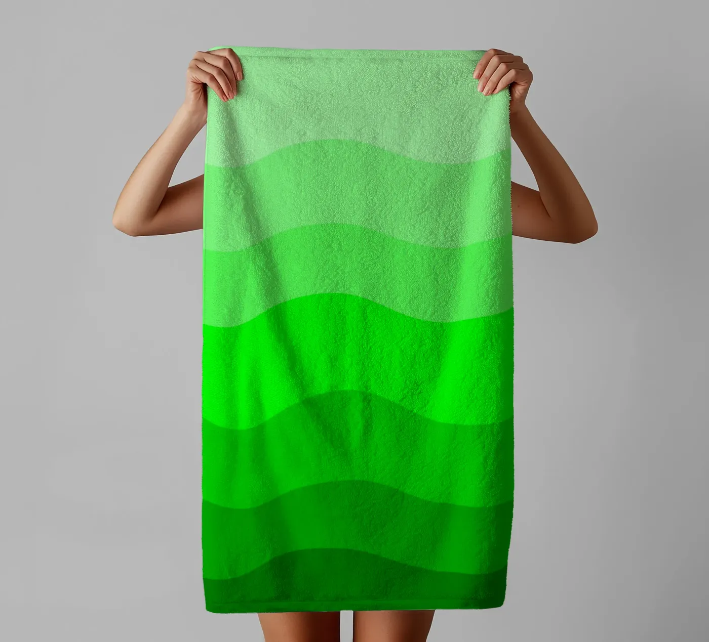 Green gradient design badhanddoek van baobabprintstore