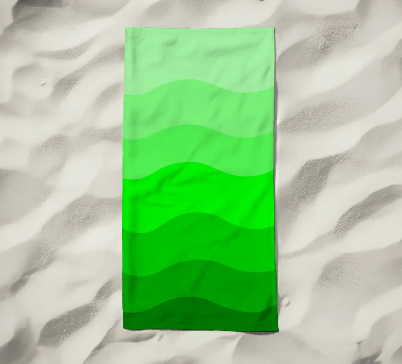 Green gradient design telo mare da baobabprintstore