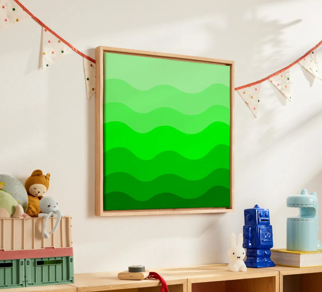 Green gradient design tela con Cornice a cassetta da baobabprintstore