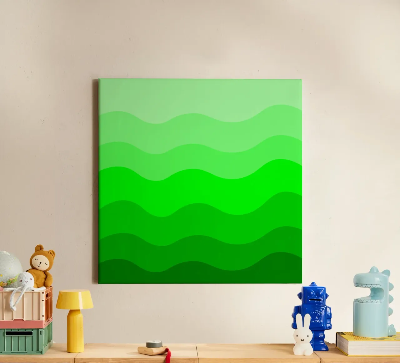 Green gradient design tela con Cornice a cassetta da baobabprintstore