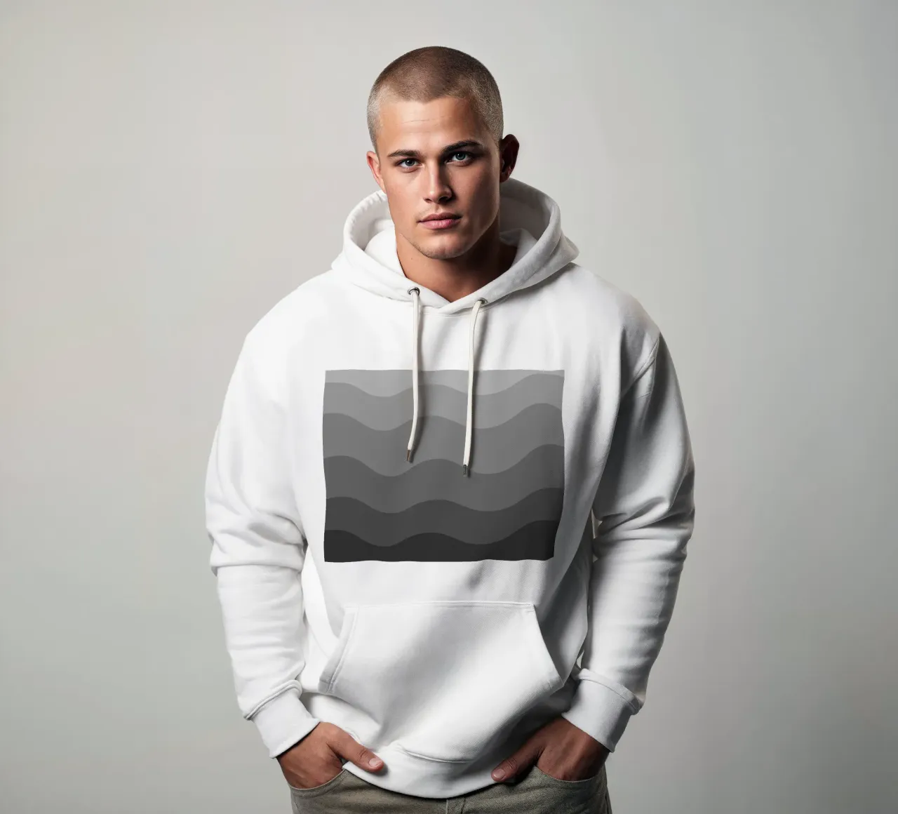 Grey gradient design felpa con cappuccio da baobabprintstore