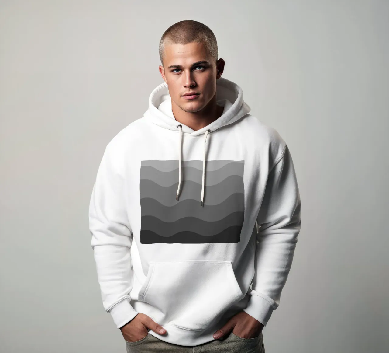 Grey gradient design felpa con cappuccio da baobabprintstore