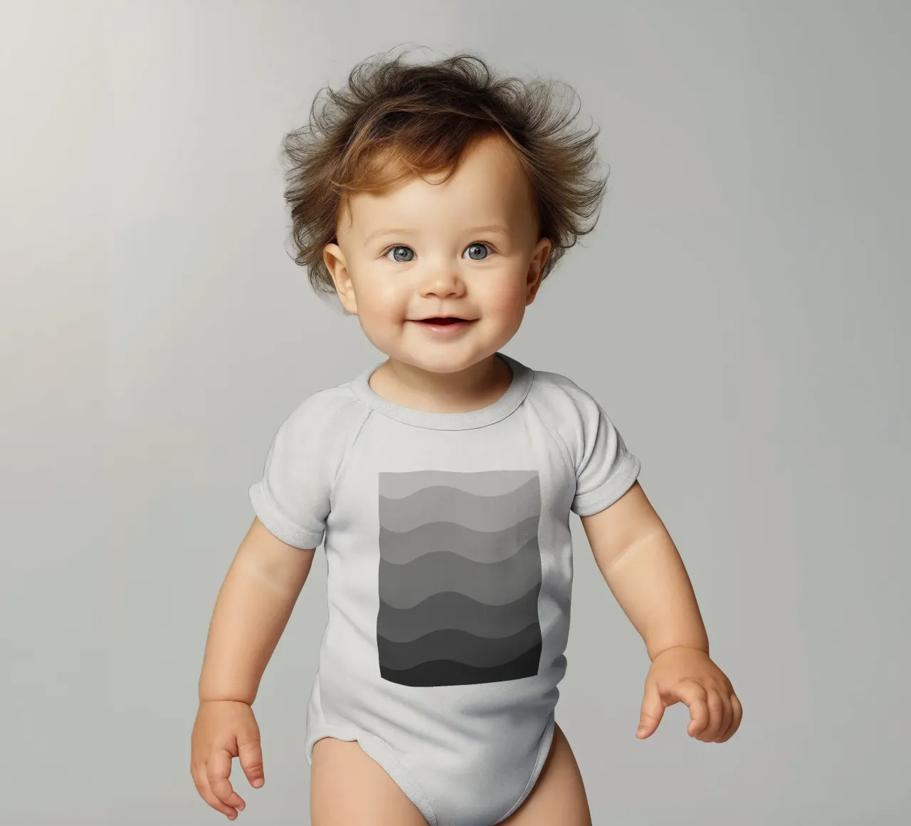 Grey gradient design Kurzarm Babybody von baobabprintstore