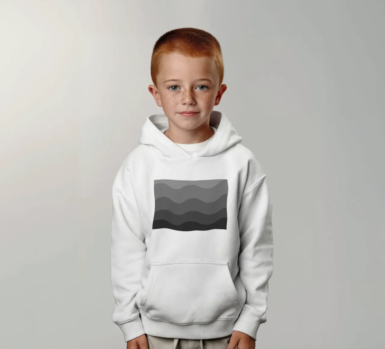 Grey gradient design felpa bambino con cappuccio da baobabprintstore