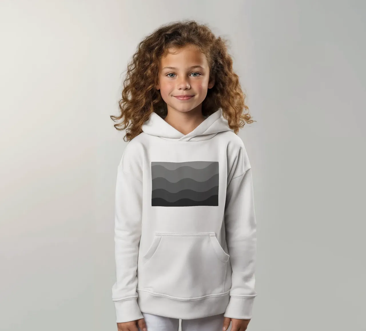 Grey gradient design felpa bambino con cappuccio da baobabprintstore